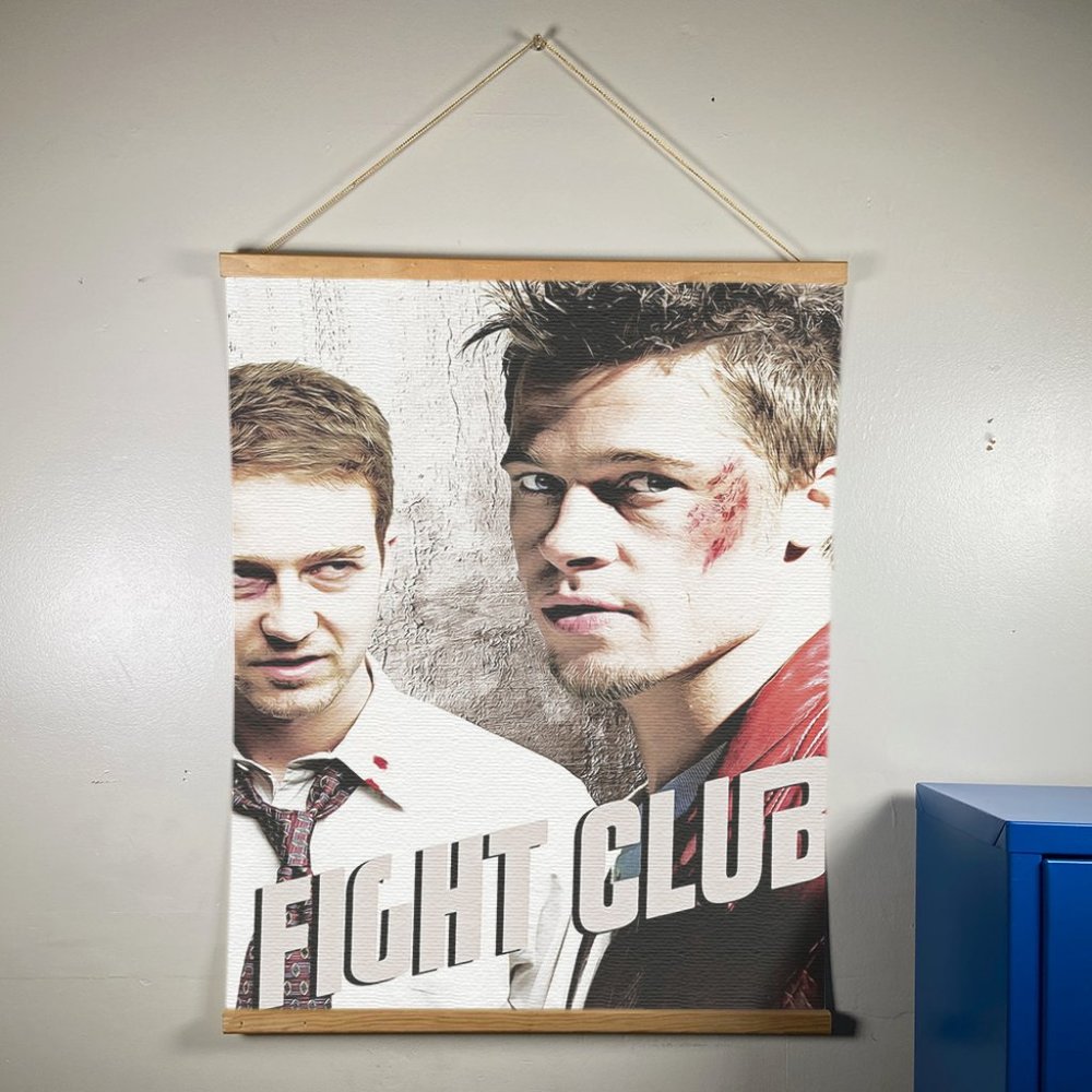 Fight Club Canvas Wooden Gold Wall Hanger